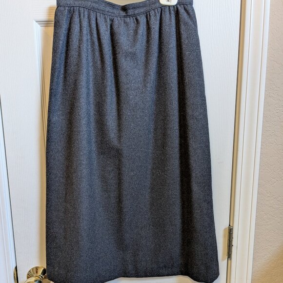 90s Vintage Sasson Designer Gray Wool Blend Jacket Skirt - Suit - Two Pieces - Picture 3 of 16